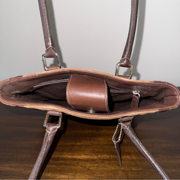 Coach Vintage Leather and Suede Tote Shoulder Bag Brown No L OP-9424 - Picture 12 of 14